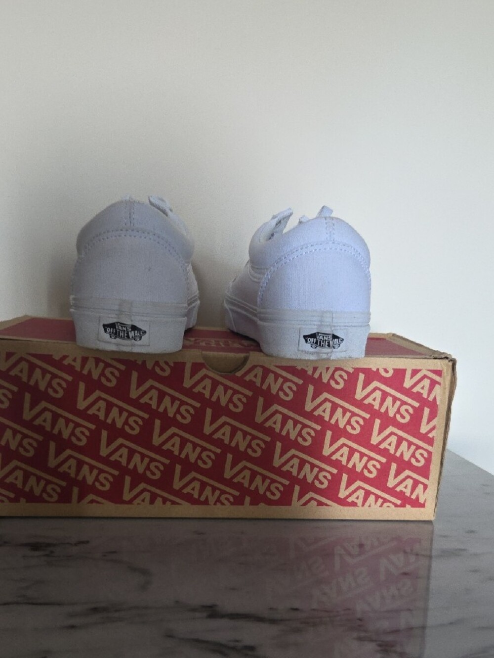Vans Women's White Low-Top Canvas Sneakers - Picture 4 of 7